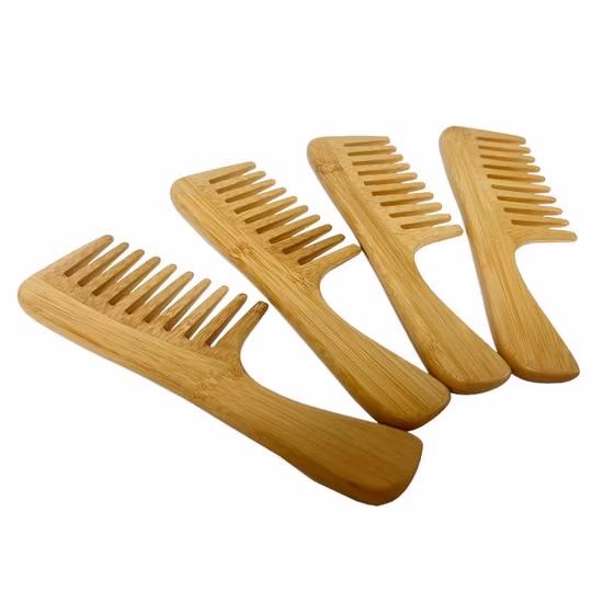 Peigne à cire de Surf en bois de bambou, brosse à cheveux pour perruques, peigne à dents larges en bambou