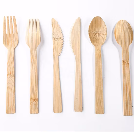 Ensemble de couverts en bambou de voyage de vente chaude d'usine