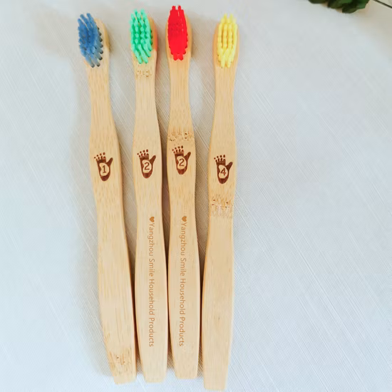 OEM personnalisé écologique enfants enfants brosse à dents en bambou avec poils souples