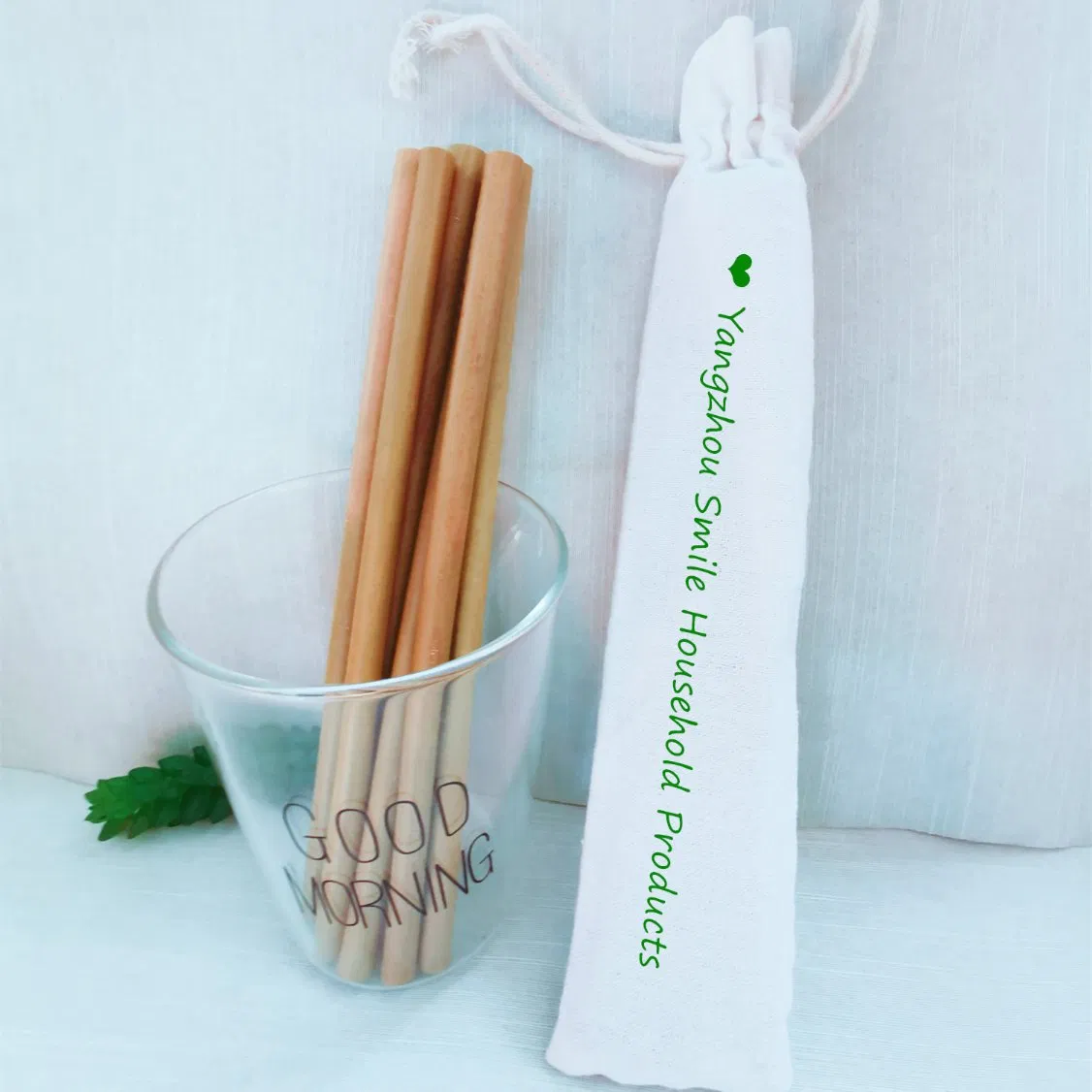 SGS a passé BSCI Eco Bamboo pailles à boire de 5 mm/6 mm avec sac de jute