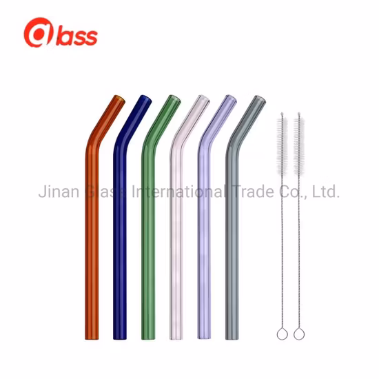 Nettoyant pour brosse à paille en verre réutilisable et gobelet en verre avec paille et couvercle en bambou