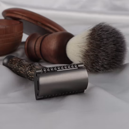 D671 Eco poignée en bambou Double bord rasage rasoir de sécurité réutilisable de marque privée